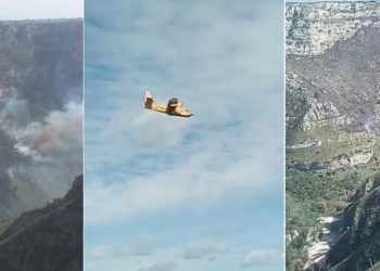 Avola. Brucia la riserva di Cavagrande, richiesto l’intervento dei canadair per spegnere le fiamme