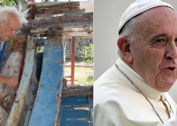 Avola, una croce in legno realizzata dall’artista locale Elia Li Gioi per l’incontro di Papa Francesco
