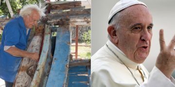 Avola, una croce in legno realizzata dall’artista locale Elia Li Gioi per l’incontro di Papa Francesco