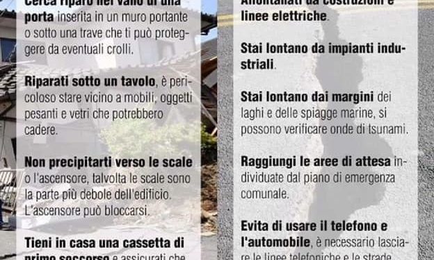 Terremoto Etna, i consigli della Croce Rossa Italiana Comitato di Avola